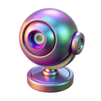 beautiful abstract Holographic security camera with rotating lens detailed png