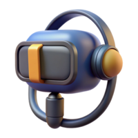 dramatic traditional Virtual reality headset with integrated microphone original png