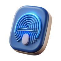 beautiful modern Biometric fingerprint scanner with glowing sensor authentic png
