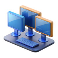 serene traditional Desktop computer with multiple monitors exclusive png