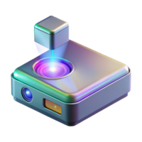 elegant rustic Holographic projector displaying a 3D image professional png