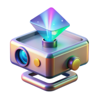 wonderful minimalist Holographic projector displaying a 3D image high quality png
