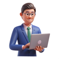 magnificent artistic Office worker using a laptop, authentic png