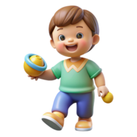 serene abstract Happy toddler playing with a toy, high quality png