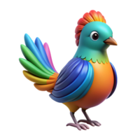 extraordinary abstract Bird with colorful feathers, high resolution png