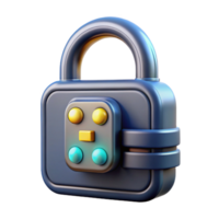 serene rustic High-tech futuristic lock with digital keypad, original png