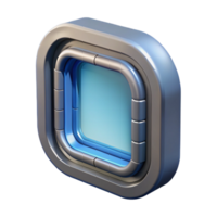 extraordinary abstract Single spaceship window with futuristic frame, genuine png