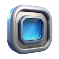 magnificent modern Single spaceship window with futuristic frame, premium png