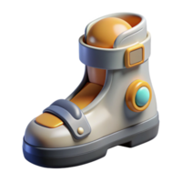 magnificent minimalist Single astronaut boot with magnetic soles, high resolution png