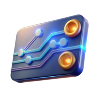 elegant creative Futuristic keycard with glowing circuit lines, professional png