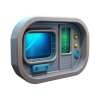 vibrant modern Single spaceship cockpit window with HUD display, high quality png