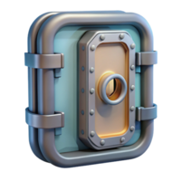 serene creative Single spaceship door with airtight seal, authentic png