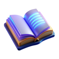 elegant modern An open book with glowing pages, 4K png