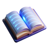 magnificent modern An open book with glowing pages, high quality png