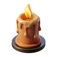 magnificent abstract A burning candle with dripping wax, high quality png