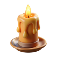 impressive modern A burning candle with dripping wax, authentic png