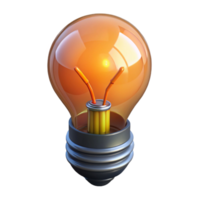 wonderful rustic A lightbulb with a filament glowing brightly, premium png