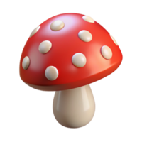 wonderful rustic A single, poisonous mushroom with vibrant red and white spots premium png