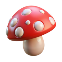 impressive vintage A single, poisonous mushroom with vibrant red and white spots 4K png