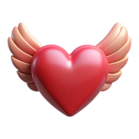 impressive contemporary A single, stylized heart with wings high resolution png