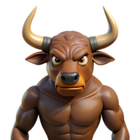 stunning modern A fearsome minotaur with a bull's head authentic png