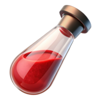 wonderful modern A single, glass vial filled with a mysterious red powder high quality png