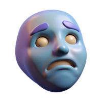 serene abstract A single, floating, ethereal mask with a sad expression exclusive png