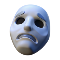 impressive modern A single, floating, ethereal mask with a sad expression 4K png