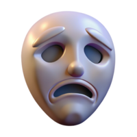 elegant rustic A single, floating, ethereal mask with a sad expression 4K png