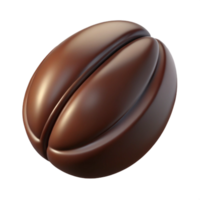 vibrant minimalist A single, coffee bean, roasted, dark, detailed texture high resolution png