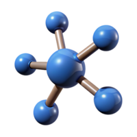 wonderful minimalist A single, molecule, caffeine, rotating, 3D model premium png
