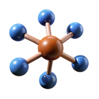 elegant classic A single, molecule, caffeine, rotating, 3D model detailed png