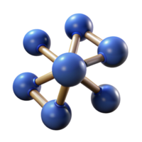 magnificent artistic A single, molecule, caffeine, rotating, 3D model high quality png