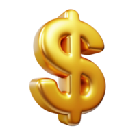 serene contemporary A single, dollar sign, gold, 3D, shiny high resolution png
