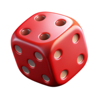 serene rustic A single, dice, showing six, red dots detailed png