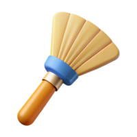 impressive rustic A single, paintbrush, fan brush, bristles spread authentic png