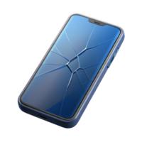 extraordinary modern A single, modern smartphone with a cracked screen original png