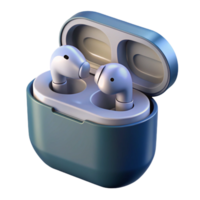 magnificent creative A pair of wireless earbuds, charging in their case 4K png