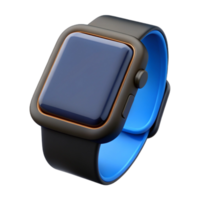 vibrant traditional A smartwatch with a black band and a bright display high resolution png