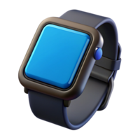 serene modern A smartwatch with a black band and a bright display premium png