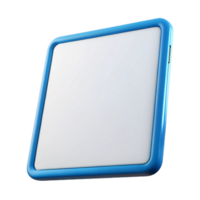 dramatic abstract A tablet computer, showing a blank white screen genuine png