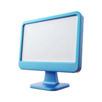 magnificent traditional A single computer monitor, widescreen, displaying a blank white screen detailed png