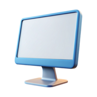 magnificent rustic A single computer monitor, widescreen, displaying a blank white screen detailed png