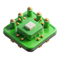 beautiful rustic A circuit board, green with multiple components premium png