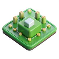 beautiful creative A circuit board, green with multiple components authentic png