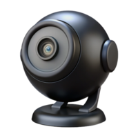 beautiful minimalist A webcam, black and circular, with a built-in microphone genuine png
