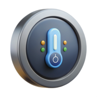 elegant rustic A smart thermostat, round and displaying temperature professional png