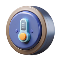 elegant modern A smart thermostat, round and displaying temperature detailed png