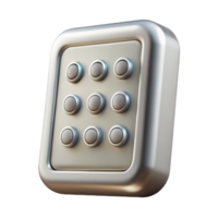 elegant modern A security system keypad, silver and rectangular original png