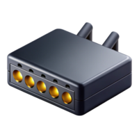 serene rustic A network switch, black and with multiple ports 4K png